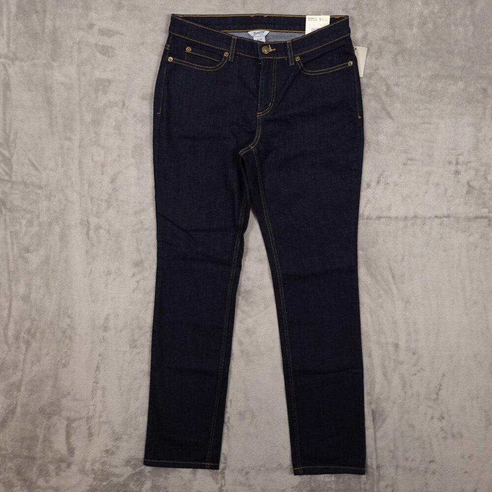 Duluth Trading Duluthflex daily denim slim leg jeans women's 8‎ dark indigo blue